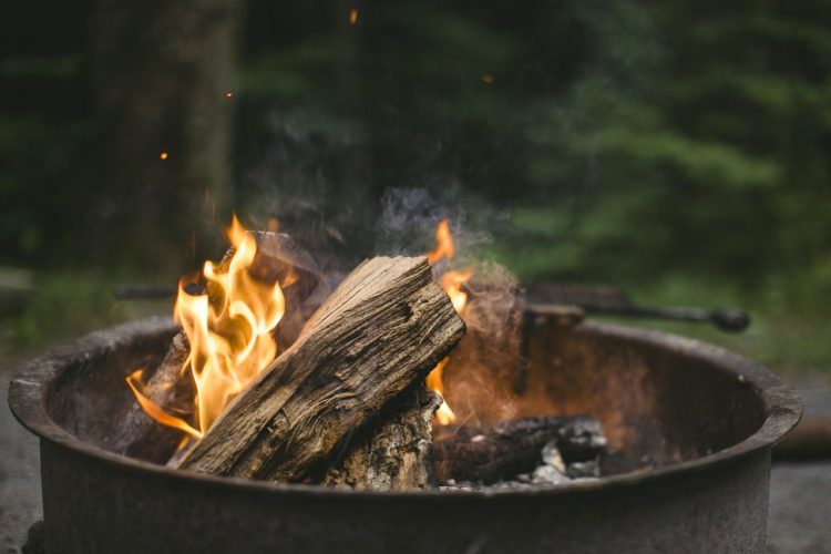 campfire in fire ring