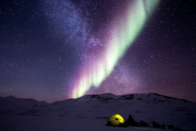 Tent under the Aurora Borealis